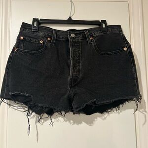 Levi 501 Black Denim Shorts